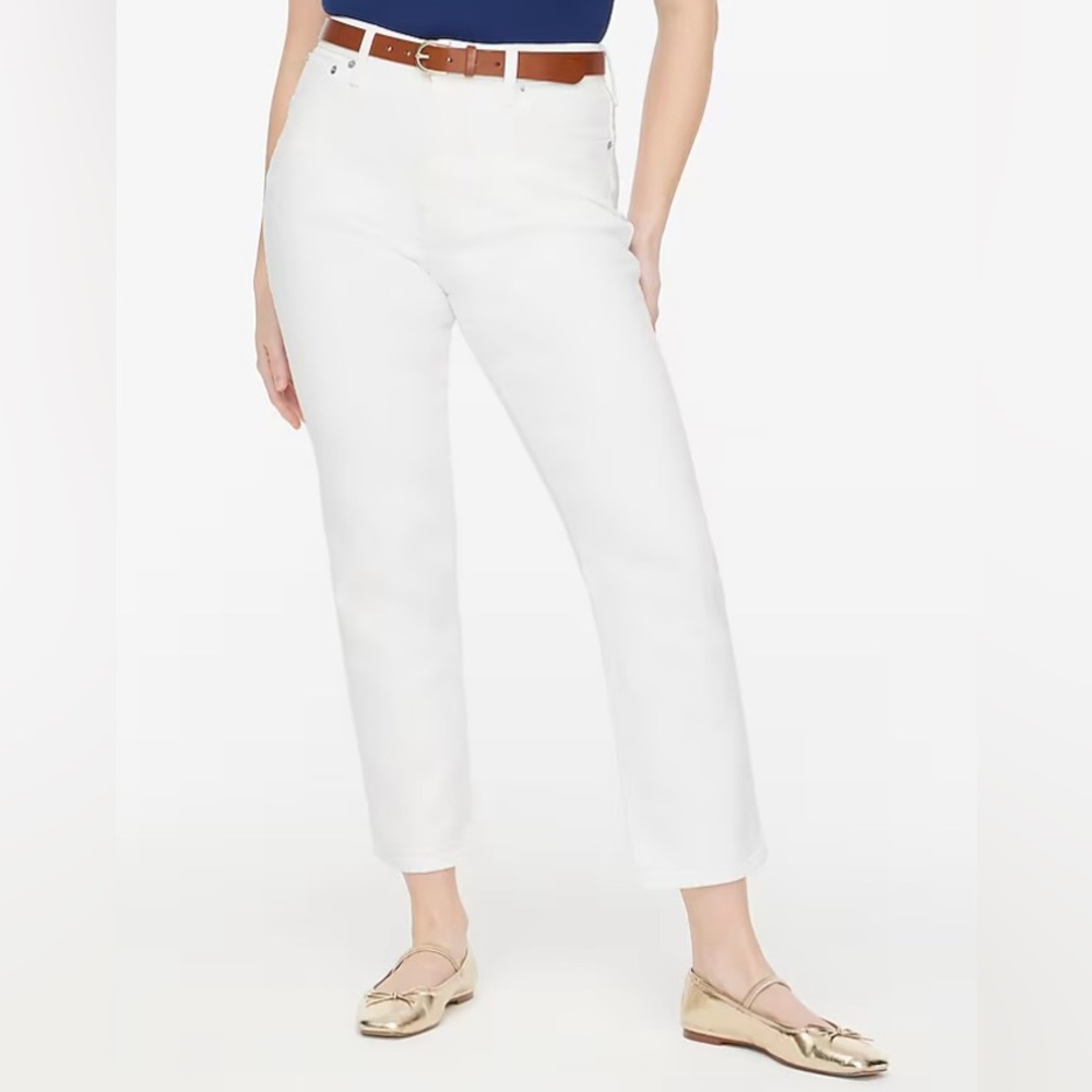 NWT J. Crew Women’s Essential Straight Jean in All Day Stretch - 31P - White